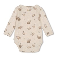 Feetje Wikkelromper AOP rib - Cute Cookie Offwhite melange