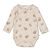 Feetje Feetje Wikkelromper AOP rib - Cute Cookie Offwhite melange