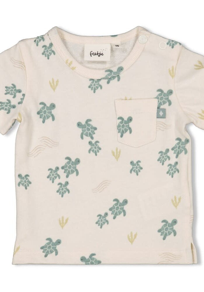 Feetje T-shirt AOP - Turtelly Cool Offwhite