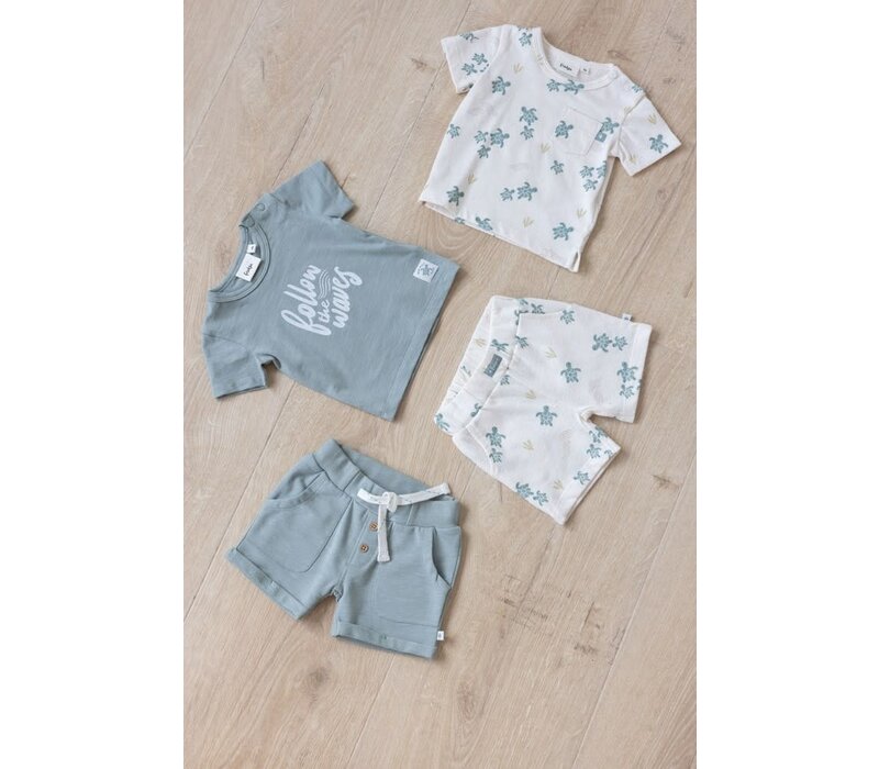 Feetje T-shirt AOP - Turtelly Cool Offwhite