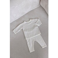 Feetje Broek streep gebreid - Essential Knits Taupe
