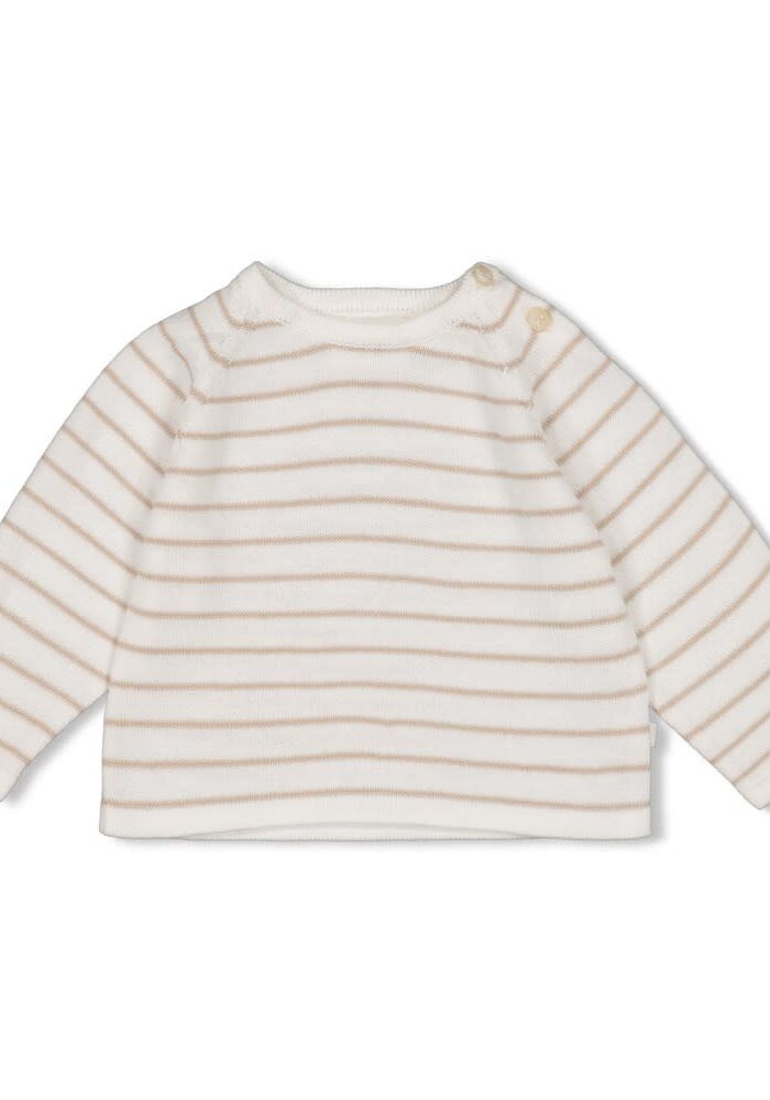 Feetje Sweater streep gebreid - Essential Knits Taupe