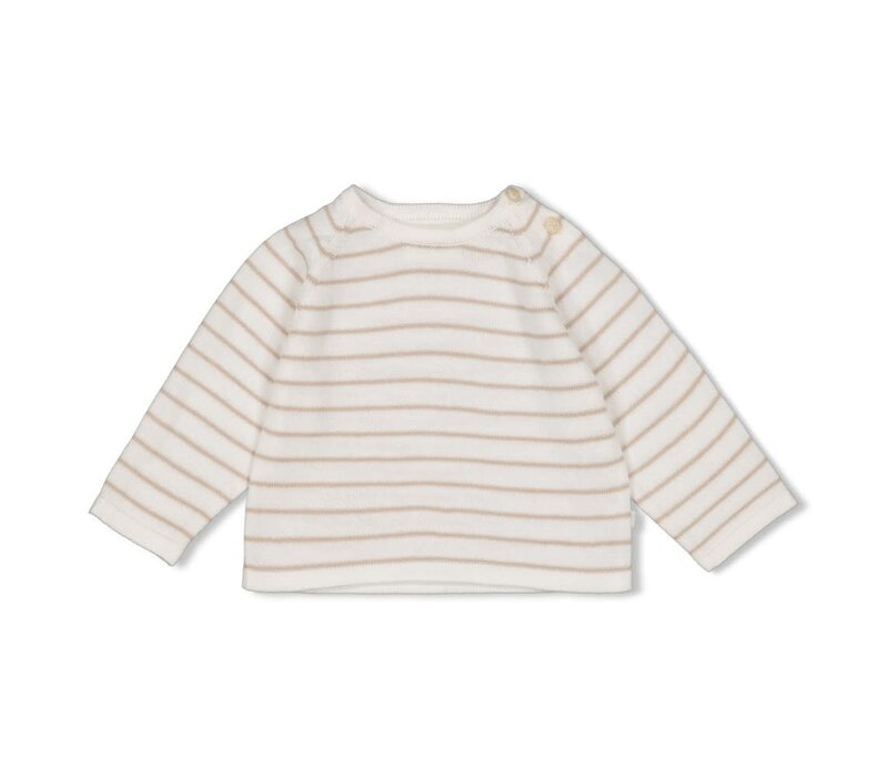 Feetje Sweater streep gebreid - Essential Knits Taupe