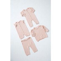 Feetje Pak gebreid pointelle - Essential Knits Roze