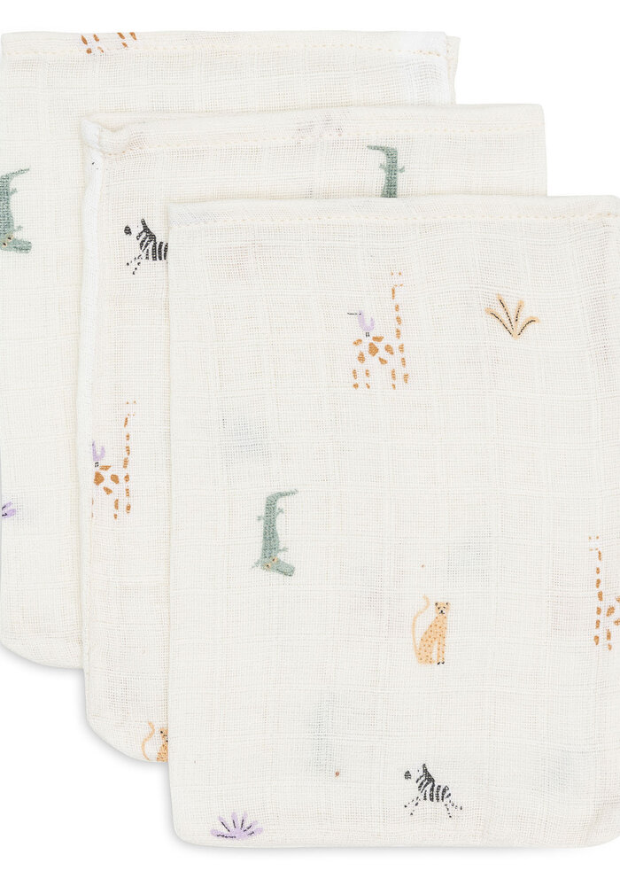 Jollein Washandje Hydrofiel Jungle Jambo ( 3 pack)