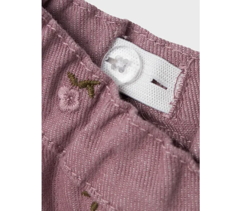 Name It NBFROSE LOOS R TWI PANT 1717 - YF T Elderberry - Embroidery