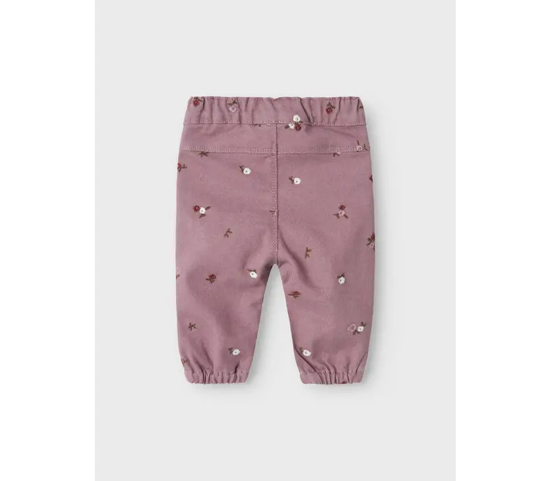 Name It NBFROSE LOOS R TWI PANT 1717 - YF T Elderberry - Embroidery