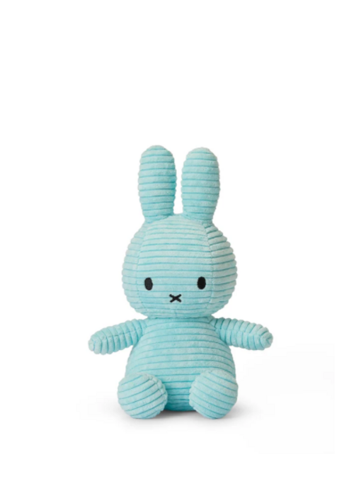 Bon Ton Toys Nijntje - Miffy Sitting Corduroy Eco Turquoise -23 cm