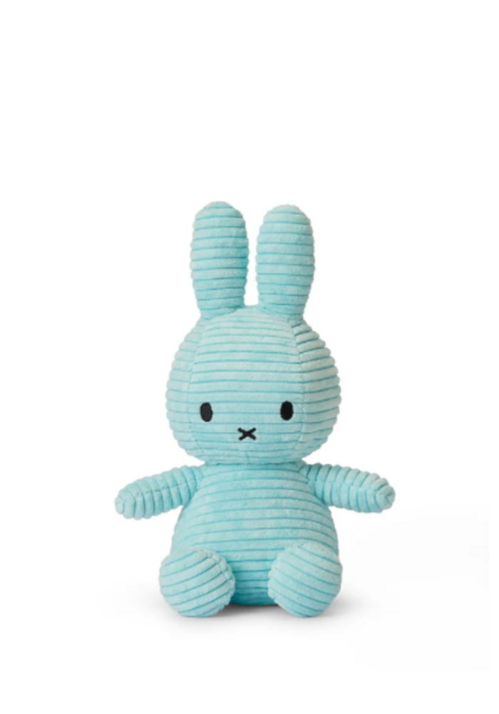 Nijntje - Miffy Sitting Corduroy Eco Turquoise -23 cm