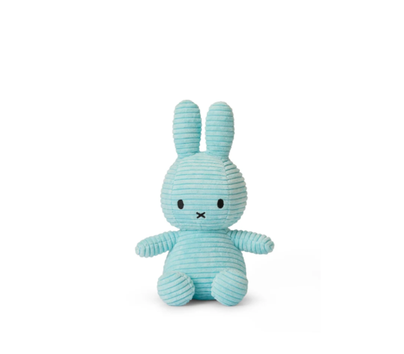 Nijntje - Miffy Sitting Corduroy Eco Turquoise -23 cm