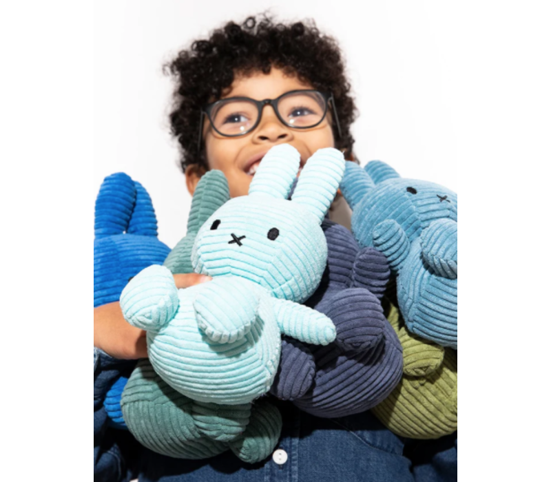 Nijntje - Miffy Sitting Corduroy Eco Turquoise -23 cm