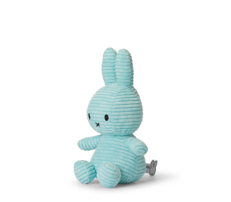 Nijntje - Miffy Sitting Corduroy Eco Turquoise -23 cm