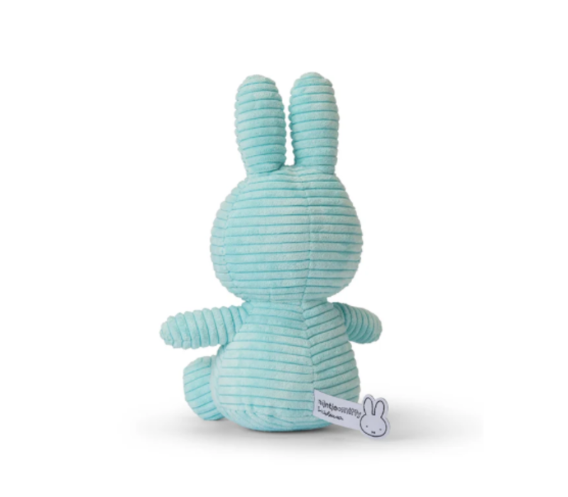 Nijntje - Miffy Sitting Corduroy Eco Turquoise -23 cm