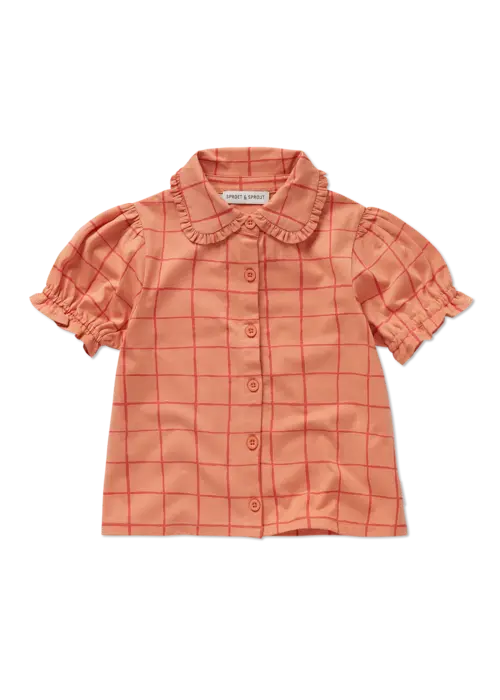 Sproet & Sprout Sproet & Sprout Blouse girls check print  Blush
