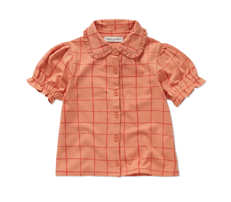 Sproet & Sprout Blouse girls check print  Blush
