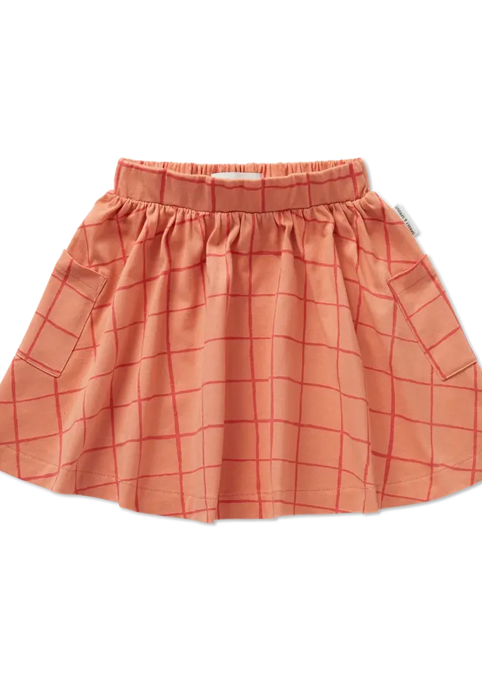 Sproet & Sprout Skirt pockets check print  Blush