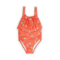 Sproet & Sprout Swimsuit chest ruffle daisies print  Blush