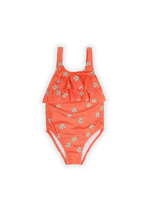 Sproet & Sprout Sproet & Sprout Swimsuit chest ruffle daisies print  Blush