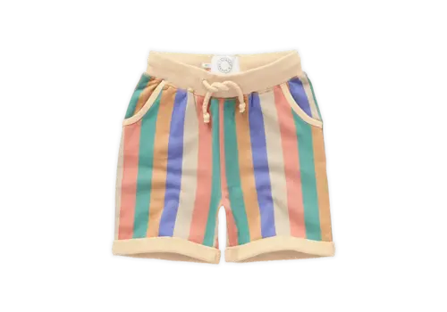 Sproet & Sprout Sproet & Sprout Shorts multi colour stripes  Nectarine