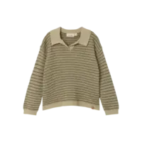 Lil 'Atelier Barker LS Knit Polo Moss Gray