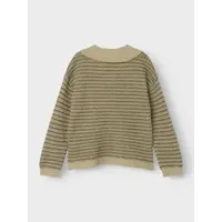 Lil 'Atelier Barker LS Knit Polo Moss Gray