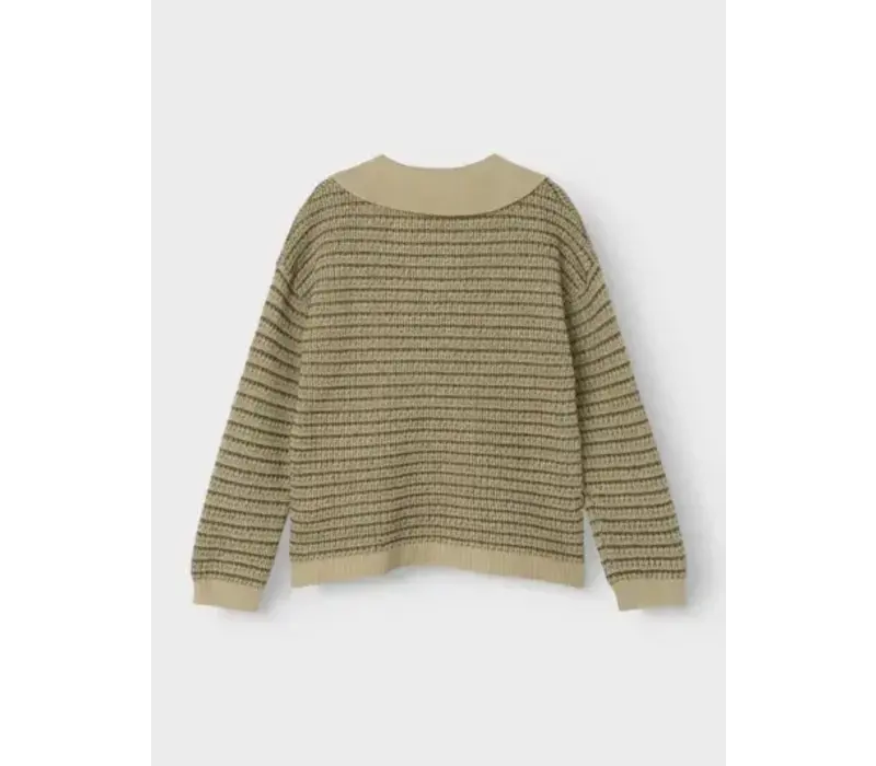 Lil 'Atelier Barker LS Knit Polo Moss Gray