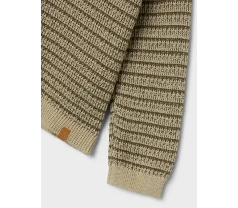 Lil 'Atelier Barker LS Knit Polo Moss Gray