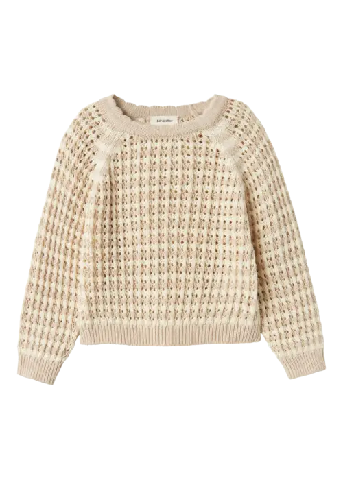 Lil' Atelier Lil'Atelier NMFBOA LS KNIT LIL Turtledove/GRAY MORN