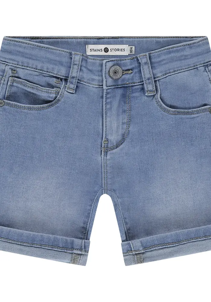 Stains and Stories boys denim short fresh blue denim