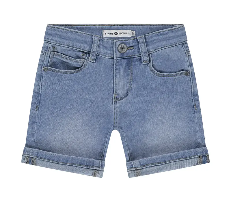 Stains and Stories boys denim short fresh blue denim