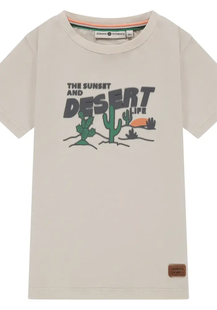 Stains and Stories boys t-shirt short sleeve bone 1