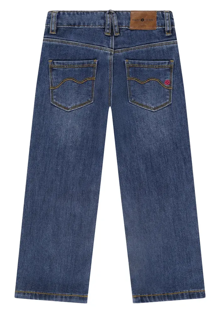 Stains and Stories girls denim wide leg dark blue denim