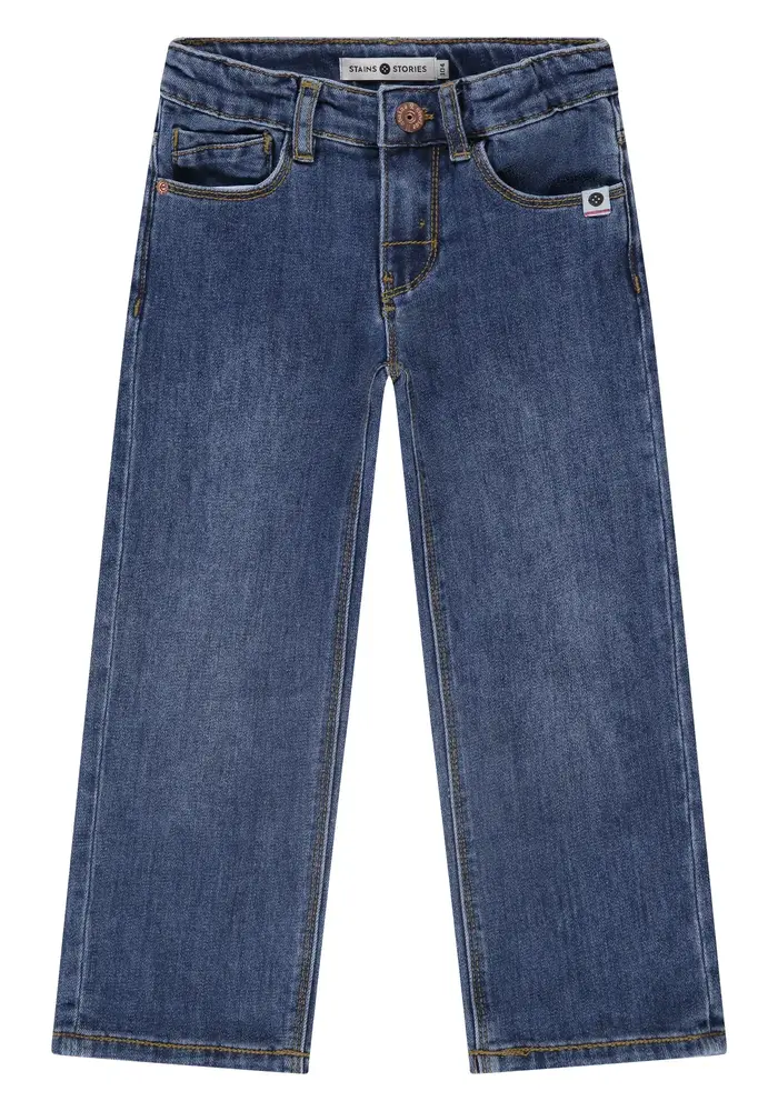 Stains and Stories girls denim wide leg dark blue denim