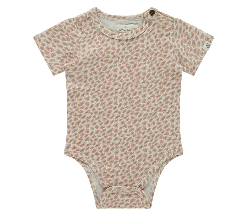 A Tiny Story baby romper shortsleeve dusty coral