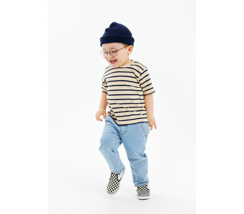 The New TNSTNat Uni OS S_S Tee Mood Indigo Striped
