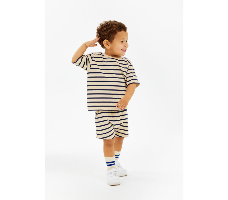 The New TNSTNat Uni OS S_S Tee Mood Indigo Striped