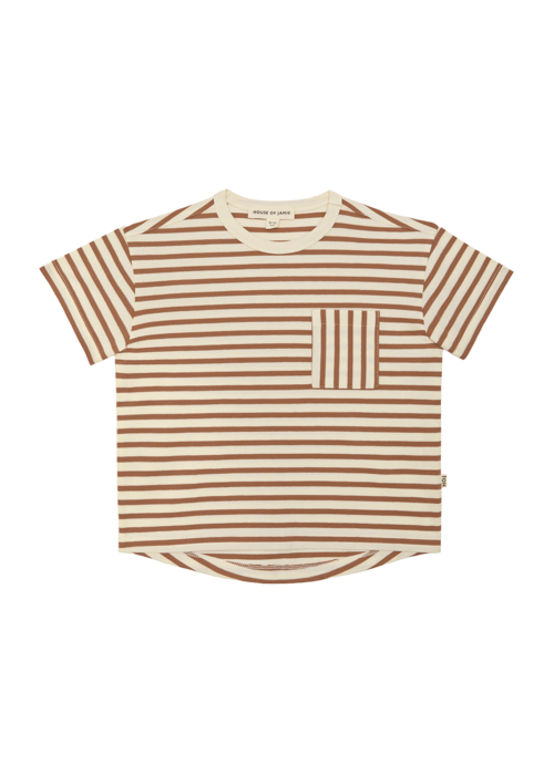 House of Jamie House of Jamie Oversized Pocket Tee Canyon Small Stripes