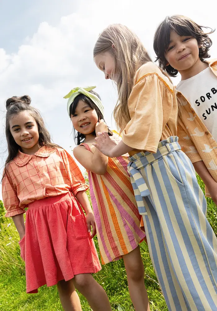 Sproet & Sprout Blouse girls check print  Blush