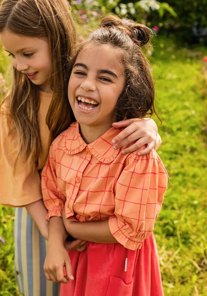 Sproet & Sprout Blouse girls check print  Blush