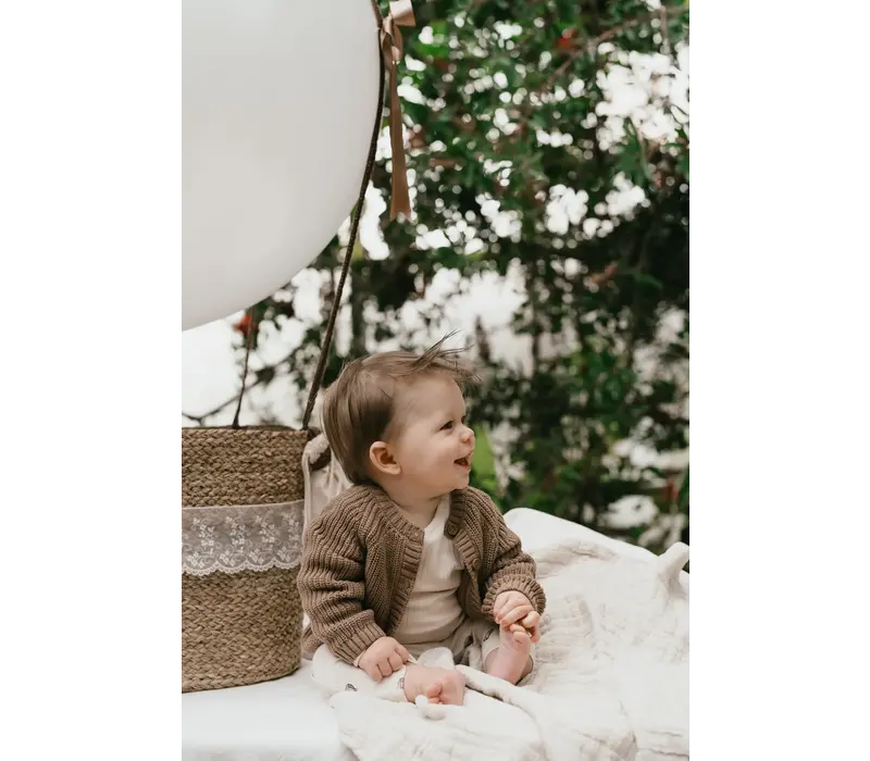 A Tiny Story baby cardigan caramel