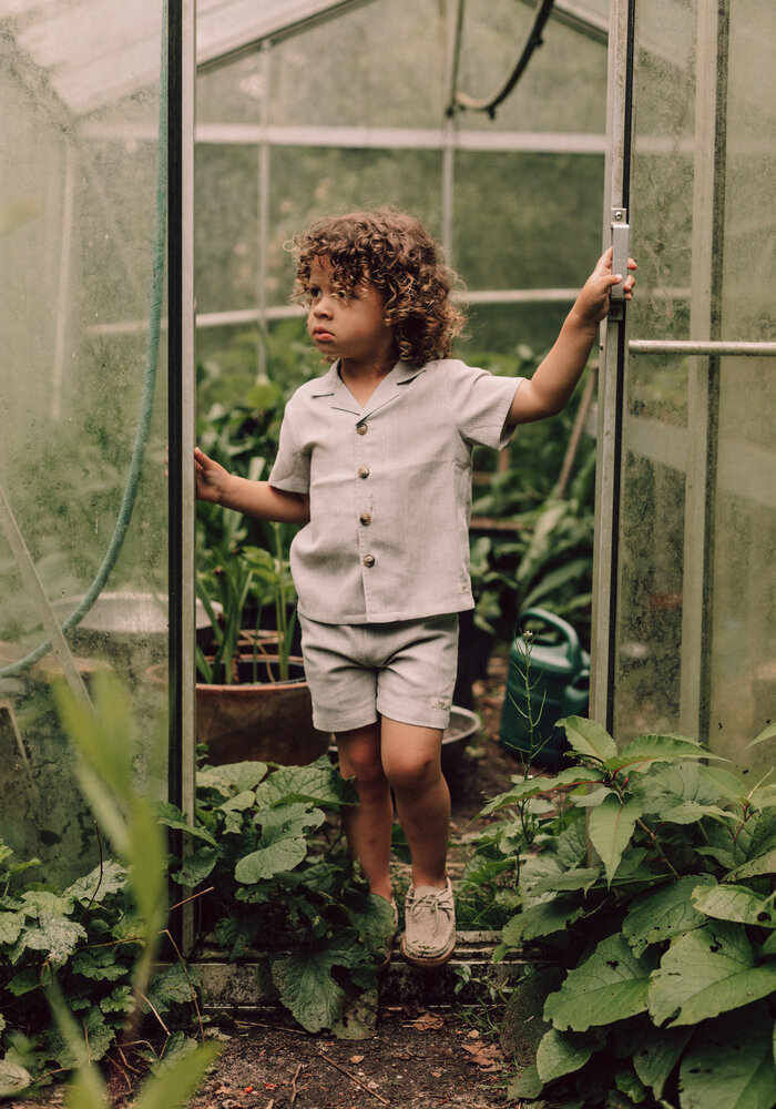 Baje Studio Buce, shortsleeve blouse, blue steel