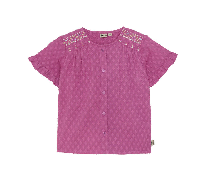 Daily Seven Shirt Embroidery Cherry Purple