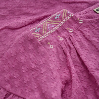 Daily Seven Shirt Embroidery Cherry Purple