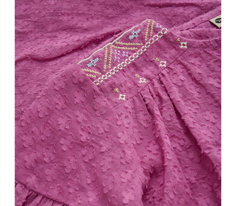 Daily Seven Shirt Embroidery Cherry Purple