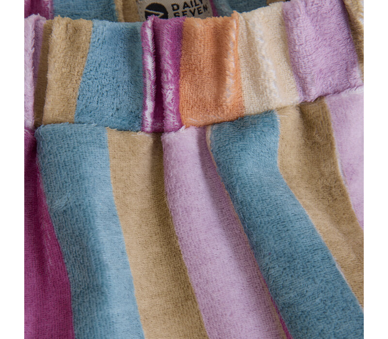 Daily Seven Shorts Terry Stripe Cherry Purple