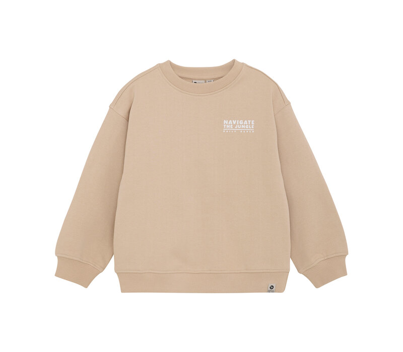 Daily Seven Sweater Oversized Print Latte Sand