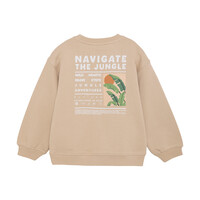 Daily Seven Sweater Oversized Print Latte Sand