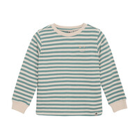 Daily Seven T-shirt LS Small Stripe Ocean Green
