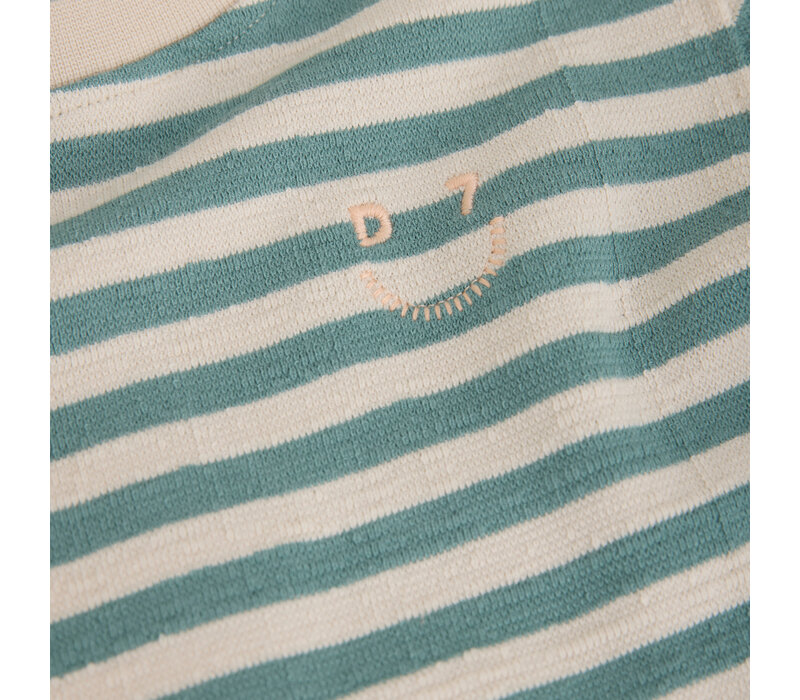 Daily Seven T-shirt LS Small Stripe Ocean Green