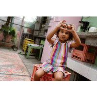 Daily Seven Shorts Terry Stripe Cherry Purple